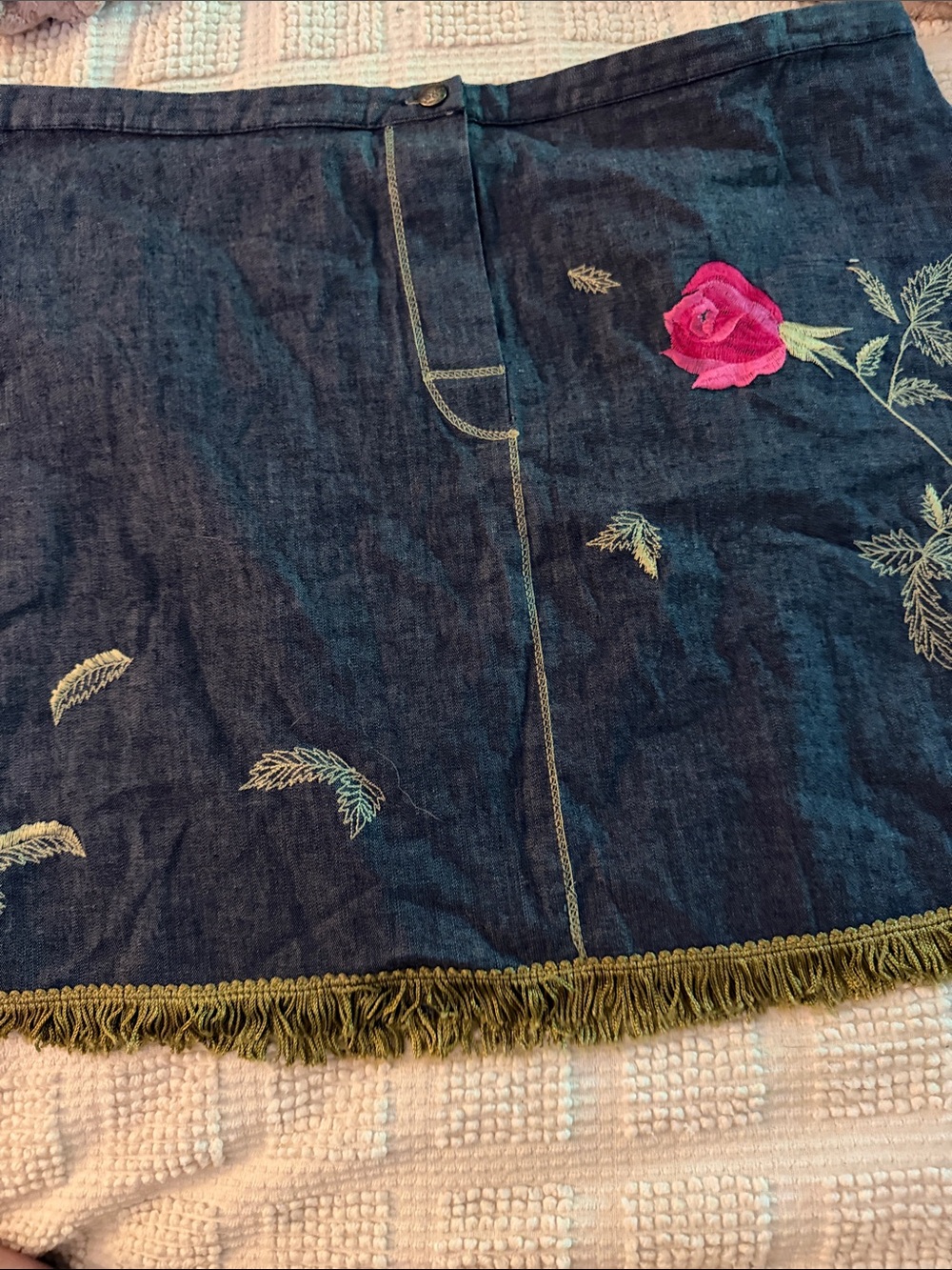 Dark Denim Skirt with Center Seam Detail